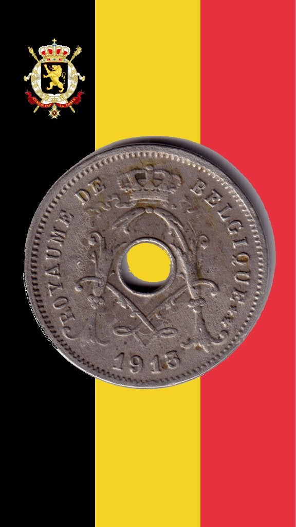 VARIANT: 5 cent 1913 FR (3 over 0) - Albert I, Verzenden, Losse munt