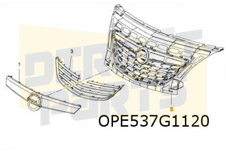 Opel Meriva B (7/10-2/14) grille (Voor Cosmo / SE) Origineel, -, -, Opel, Nieuw