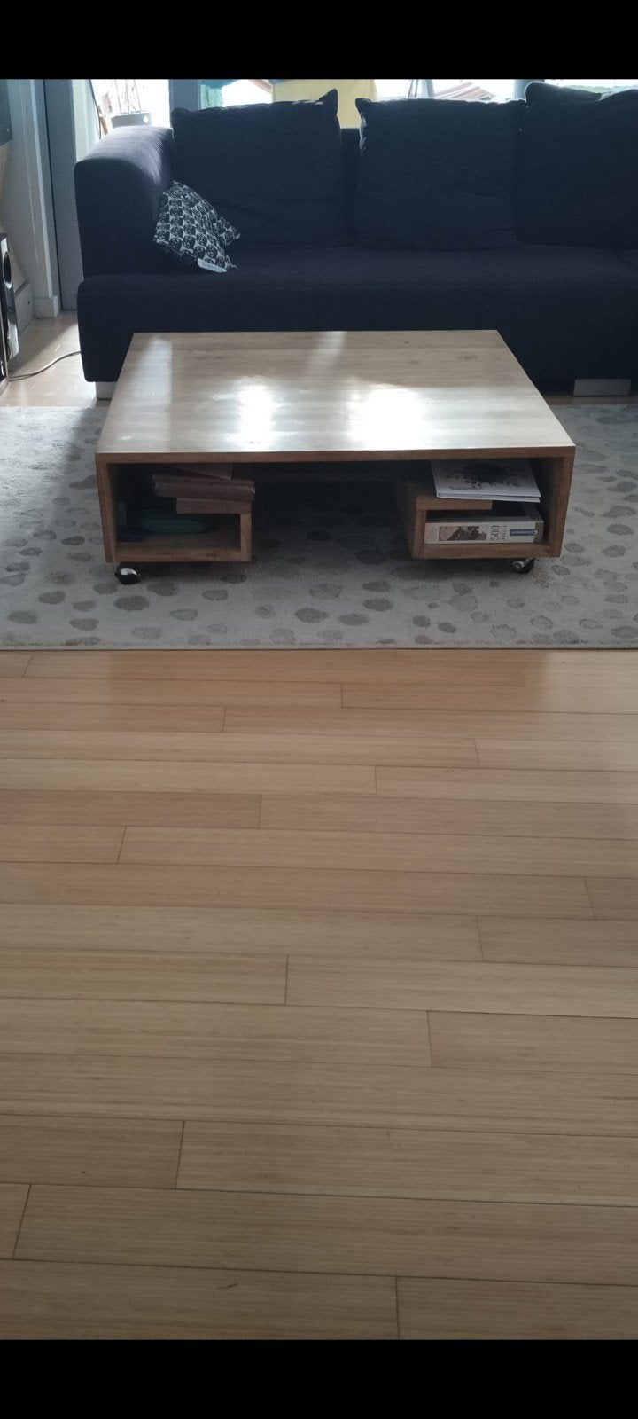Table basse en teck massif, Huis en Inrichting, Kasten |Televisiemeubels, Gebruikt, Teakhout, 100 tot 150 cm, 100 tot 150 cm