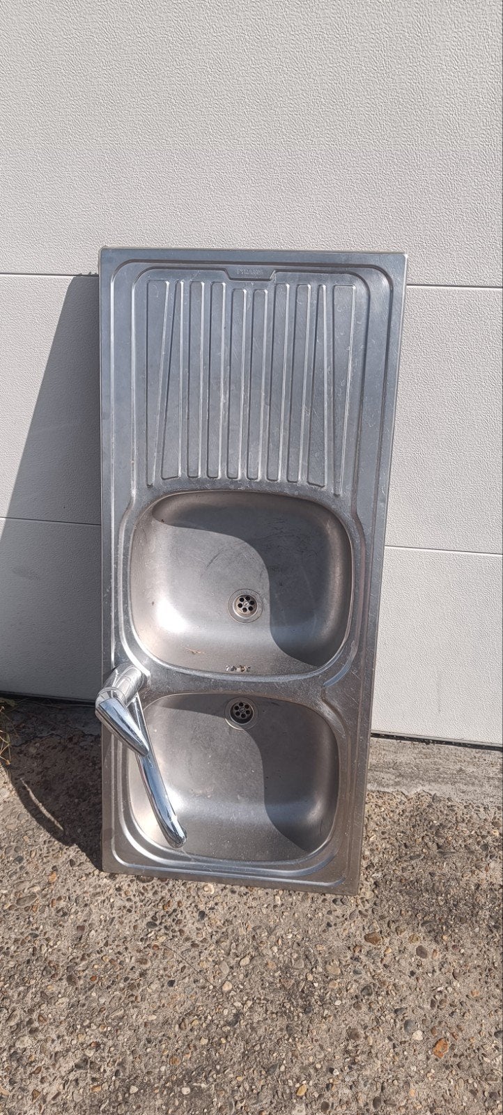 Inox wastafel (dubbel) + kraan, Ophalen
