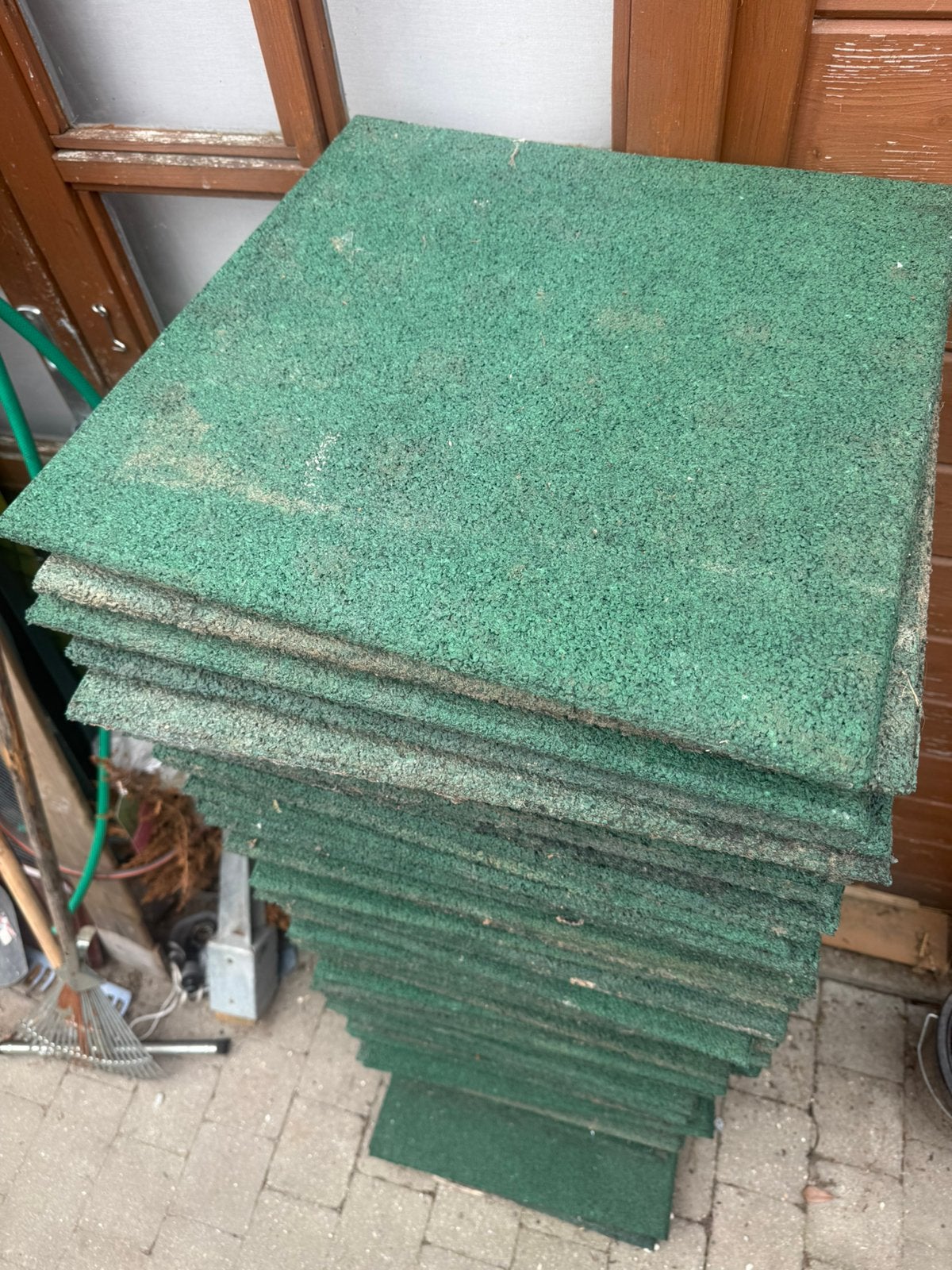 Rubber tuintegels 50-50cm, Tuin en Terras, Ophalen, Gebruikt, Rubber, Terrastegels