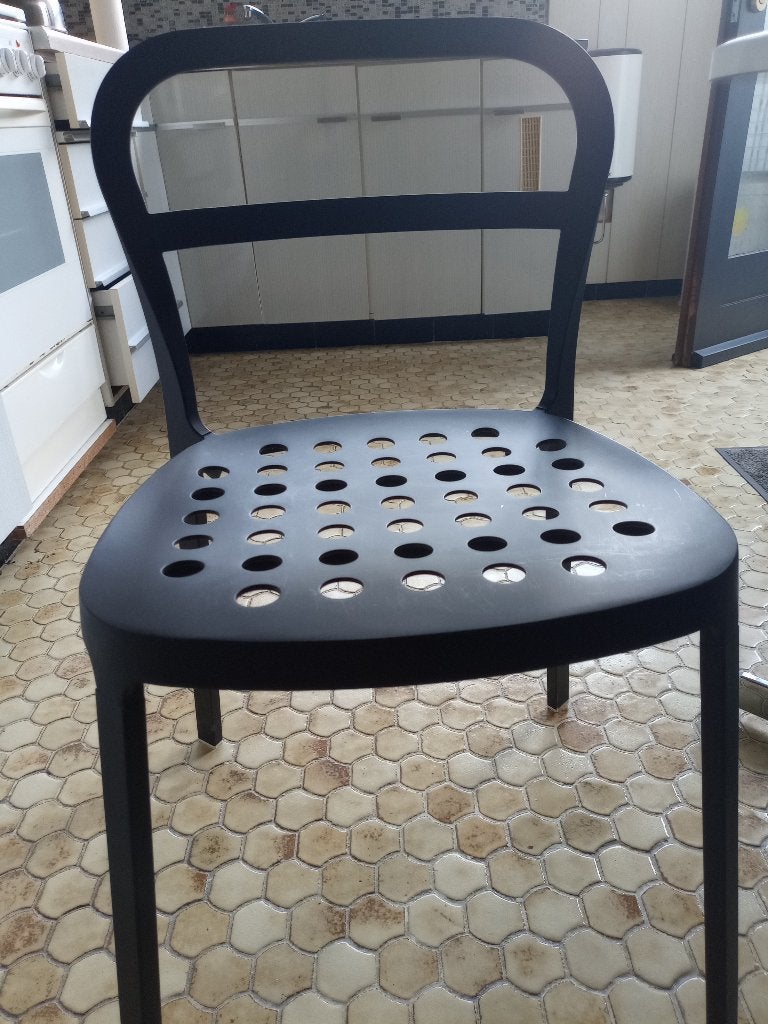 4 zwarte keukenstoelen IKEA, Huis en Inrichting, Stoelen, Ophalen, Zwart, Zo goed als nieuw, Vier