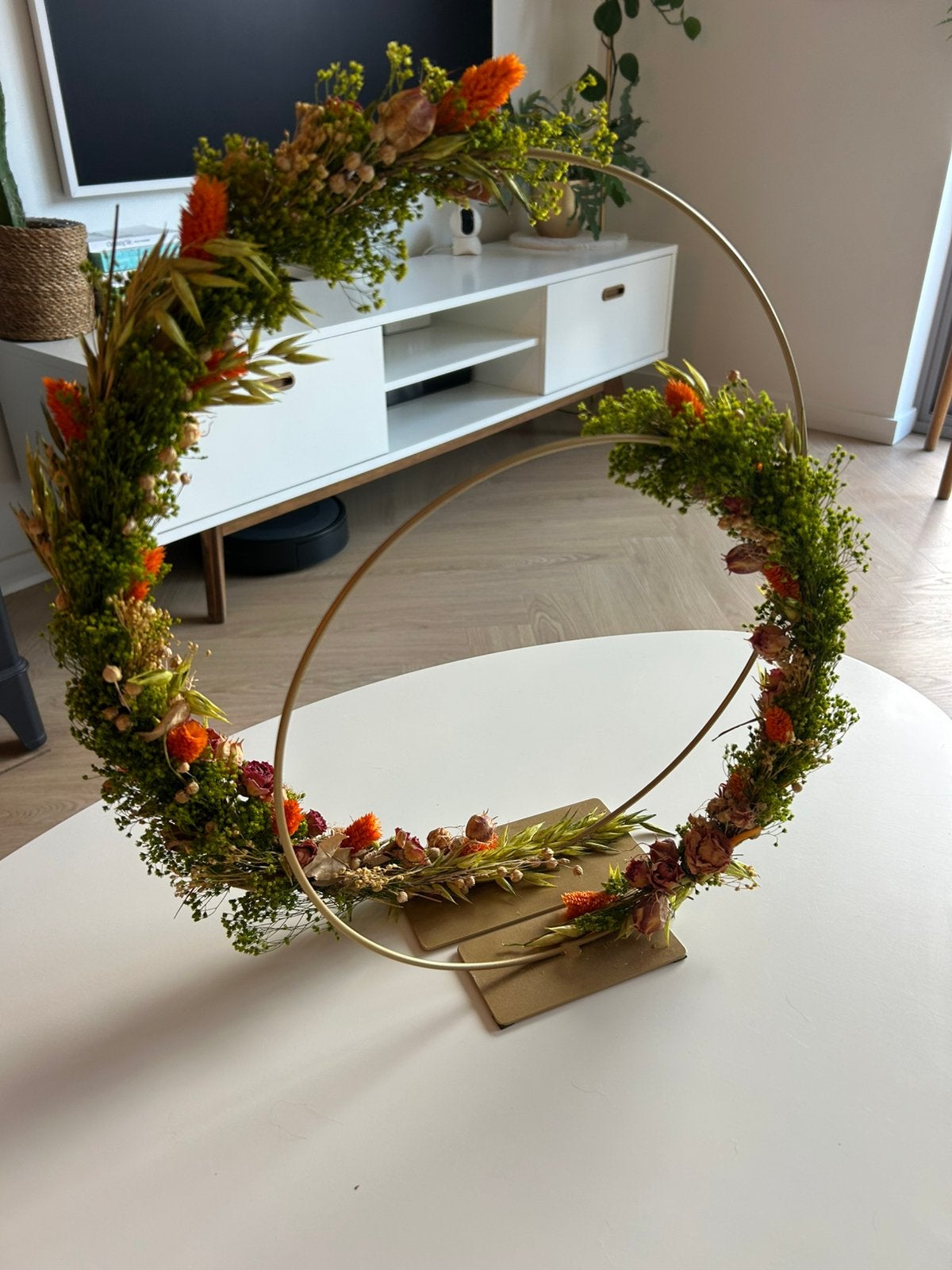 Decoratie krans met droogbloemen, Huis en Inrichting, Ophalen, Zo goed als nieuw, Krans, Natuurlijk materiaal