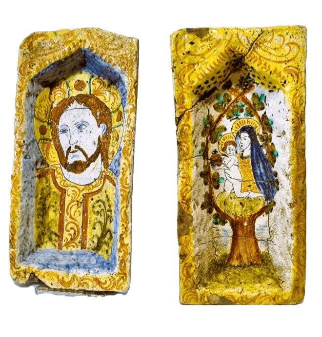 2 niches religieuses en terre cuite., Enlèvement ou Envoi