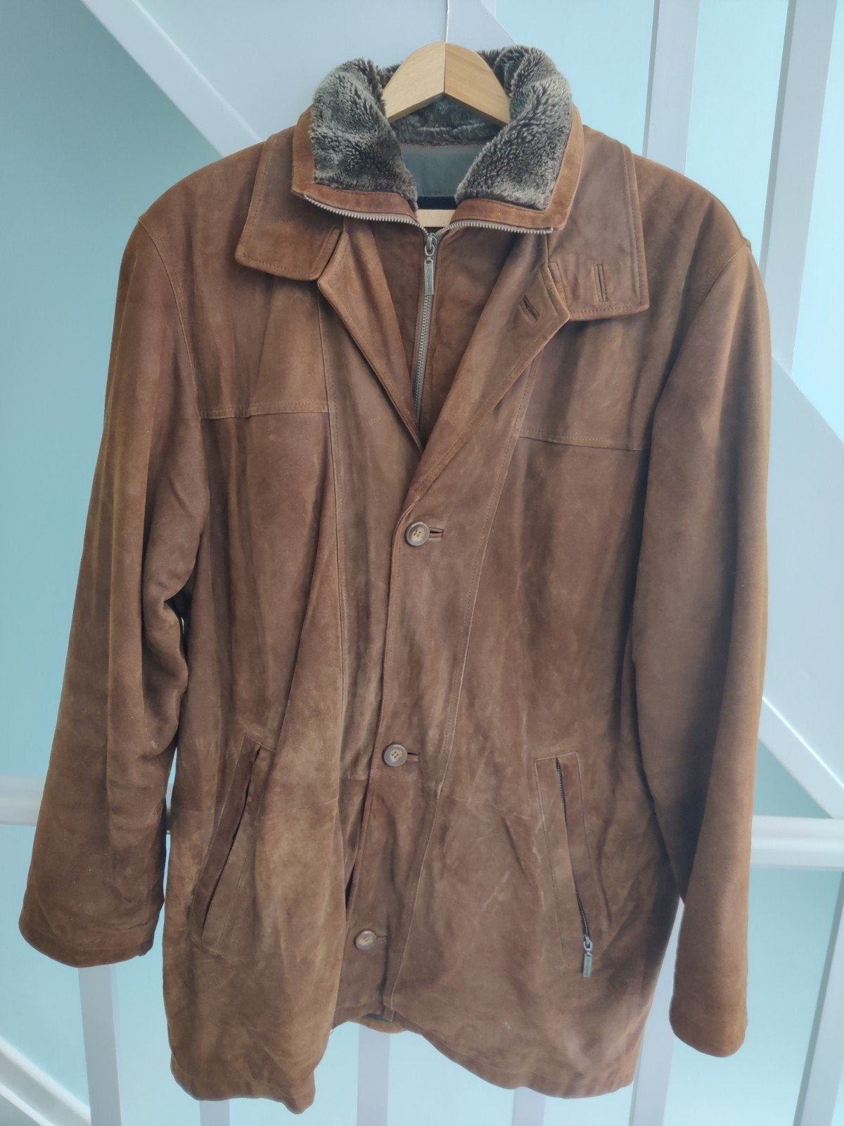 Trapper leren jas – suède look – warme voering, Kleding | Heren, Ophalen of Verzenden, Maat 52/54 (L)