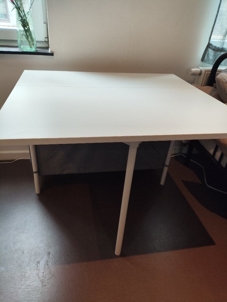 Table rabattable avec rangement et 4 chaises, IKEA, 100 à 150 cm, Quatre personnes, Enlèvement, Utilisé
