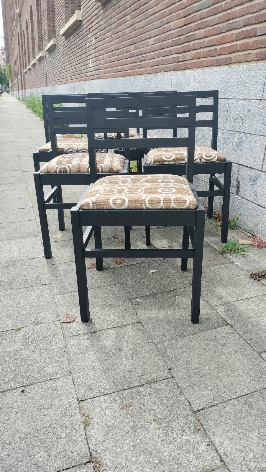 Vintage retro Ladderback stoelen., Ophalen