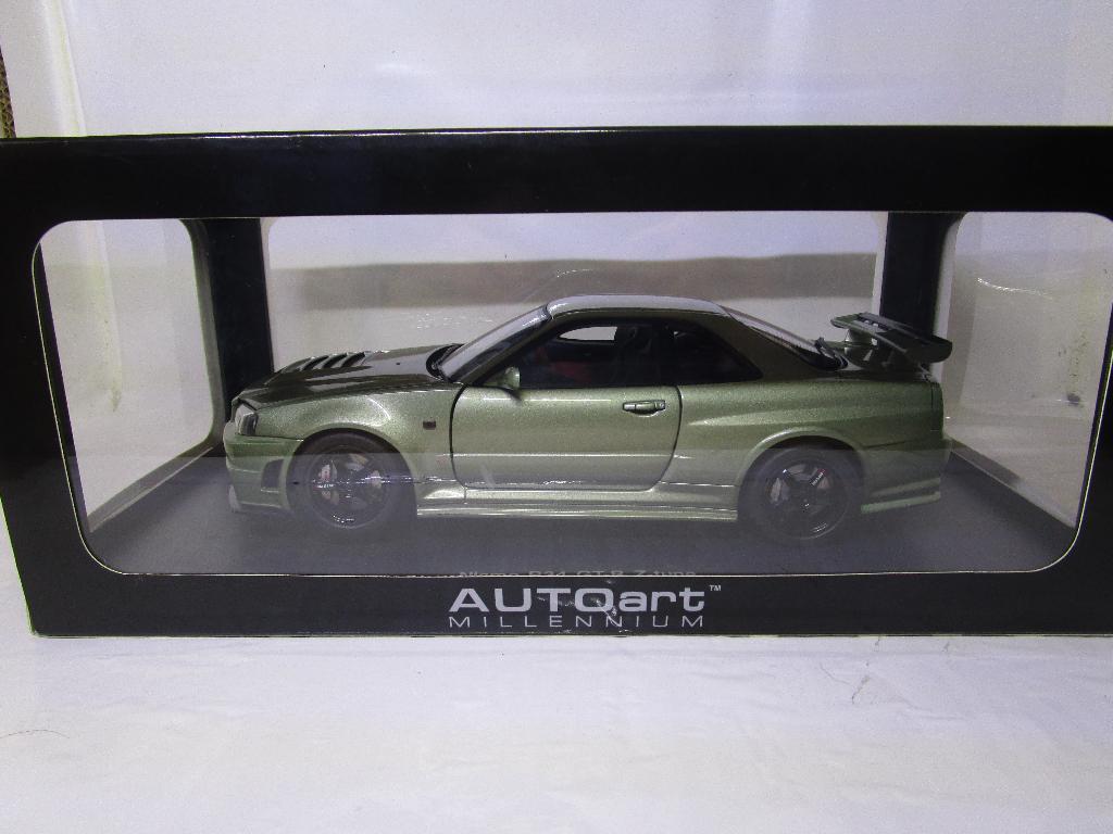 autoart 1:18 nissan r34 gt-r z-tune millenium jade, Enlèvement ou Envoi, Comme neuf, Voiture, Autoart