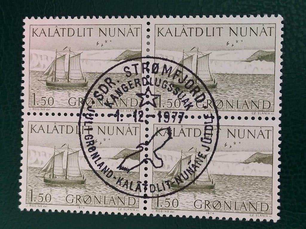Groenland 1974 - schip walvisvaarder Karen, stempel vogel, Verzenden, Denemarken, Gestempeld