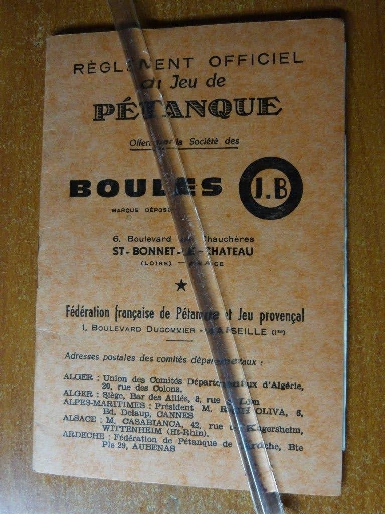 Boules J.B Pétanque St Bonnet le chateau 1959, Verzenden
