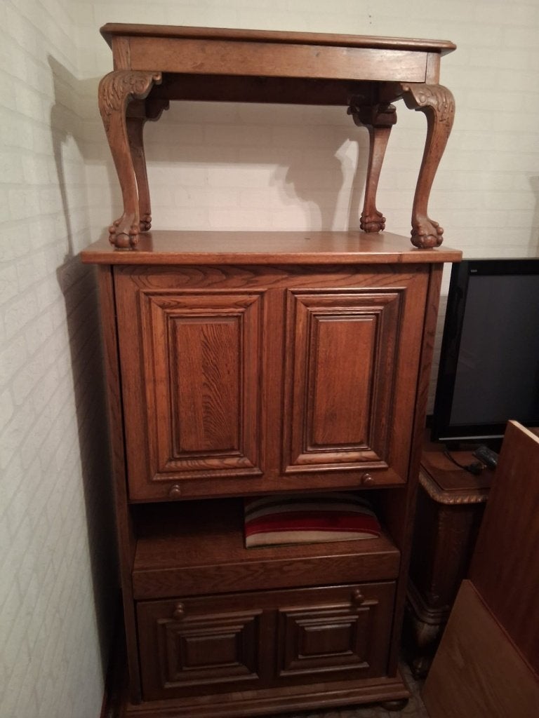 bar/armoire à boissons en bois classique, 25 à 50 cm, Moins de 150 cm, Comme neuf, Enlèvement