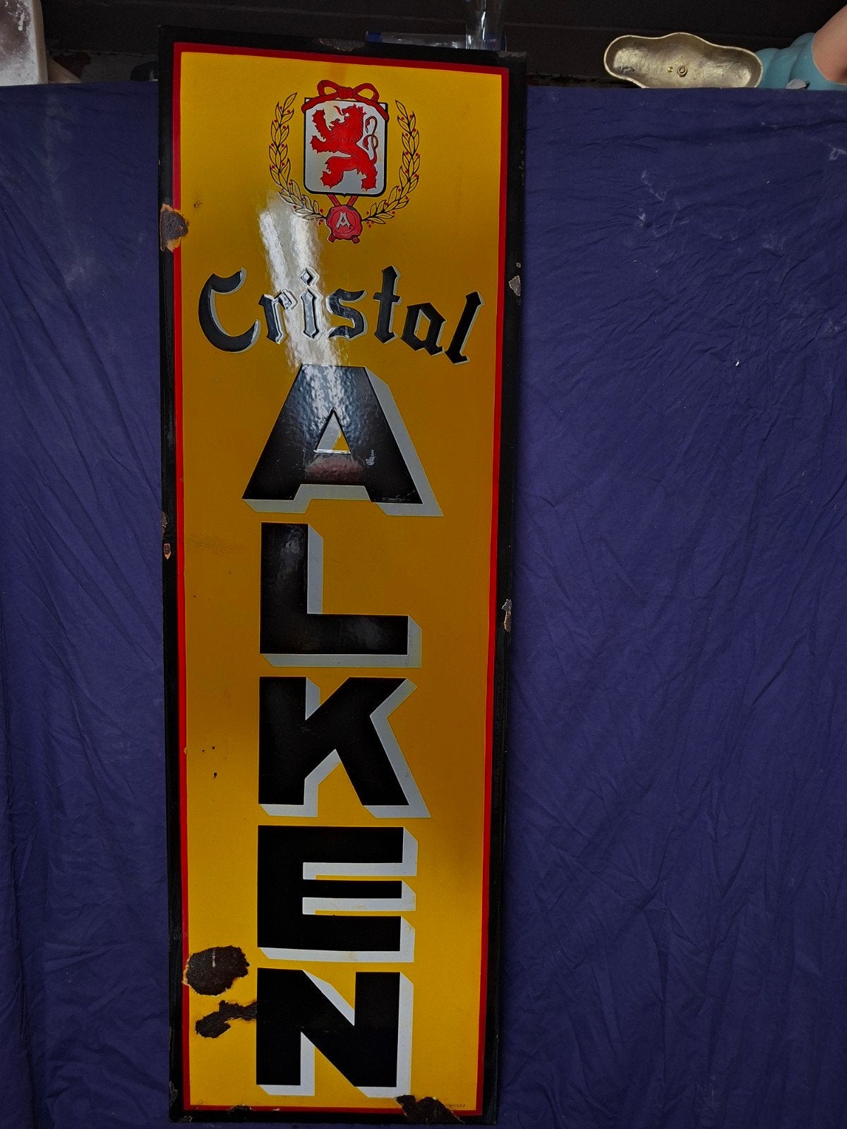 Email Cristal Alken  1953, Ophalen, Gebruikt, Reclamebord