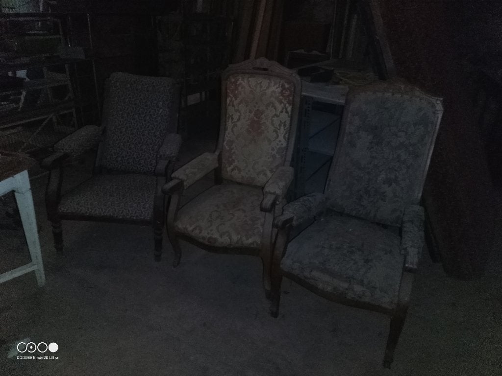 Fauteuils ancien trois pièces, Maison & Meubles, Enlèvement, Utilisé, Tissus