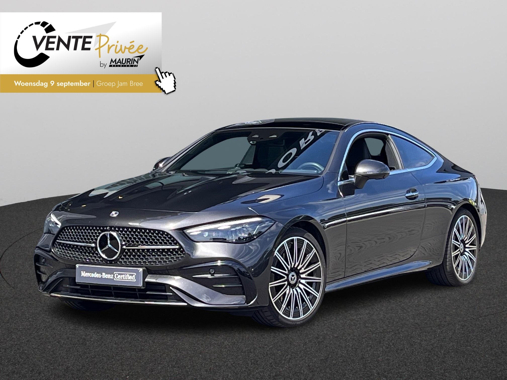 Mercedes-Benz CLE Coupé 200 AMG Line (automatique), https://public.car-pass.be/vhr/284fb5de-da1b-4612-a4ff-6b5924888d89, Argent ou Gris