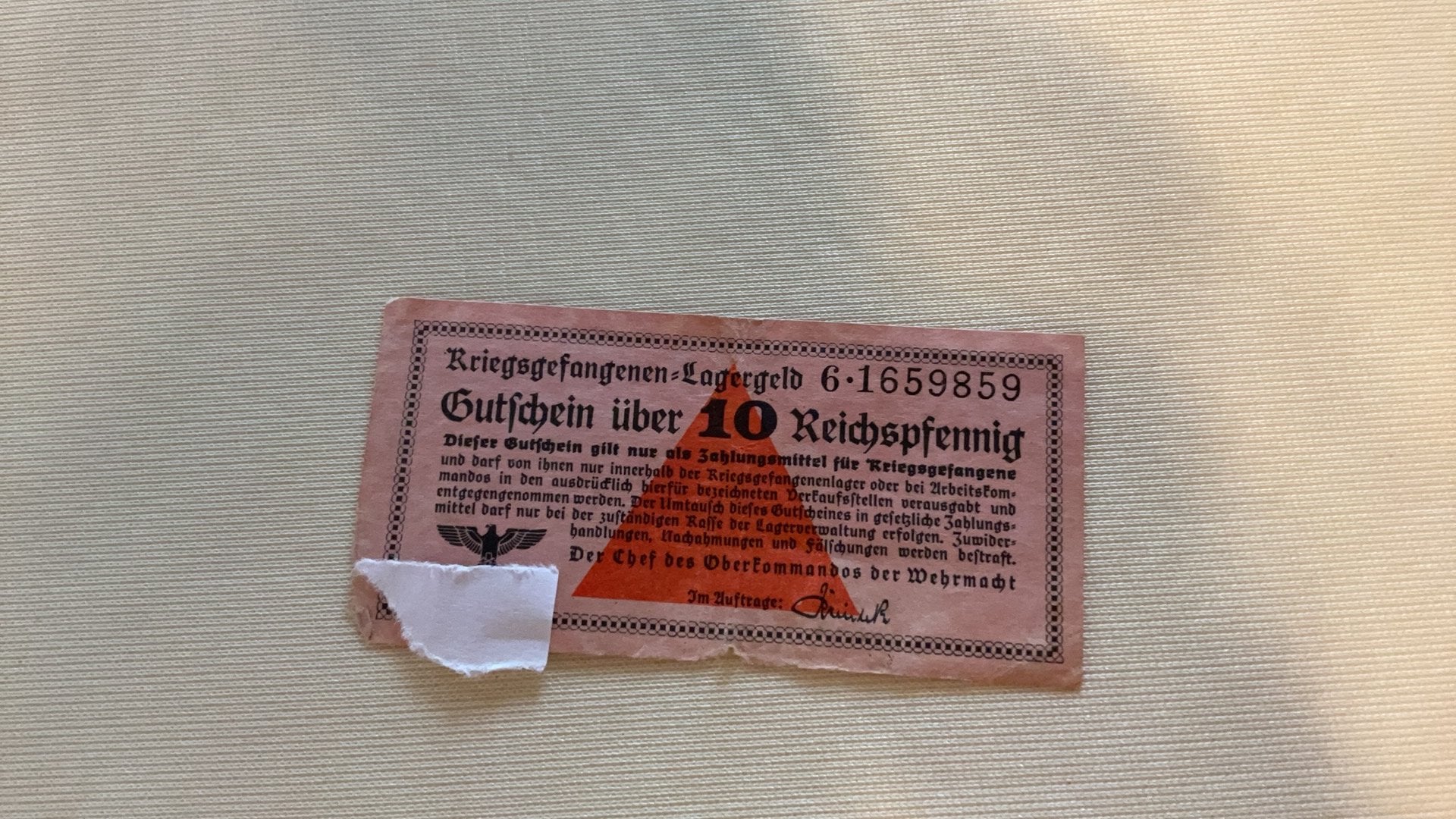 Duits krijgsgevangenen 10 reichspfenning, Ophalen of Verzenden