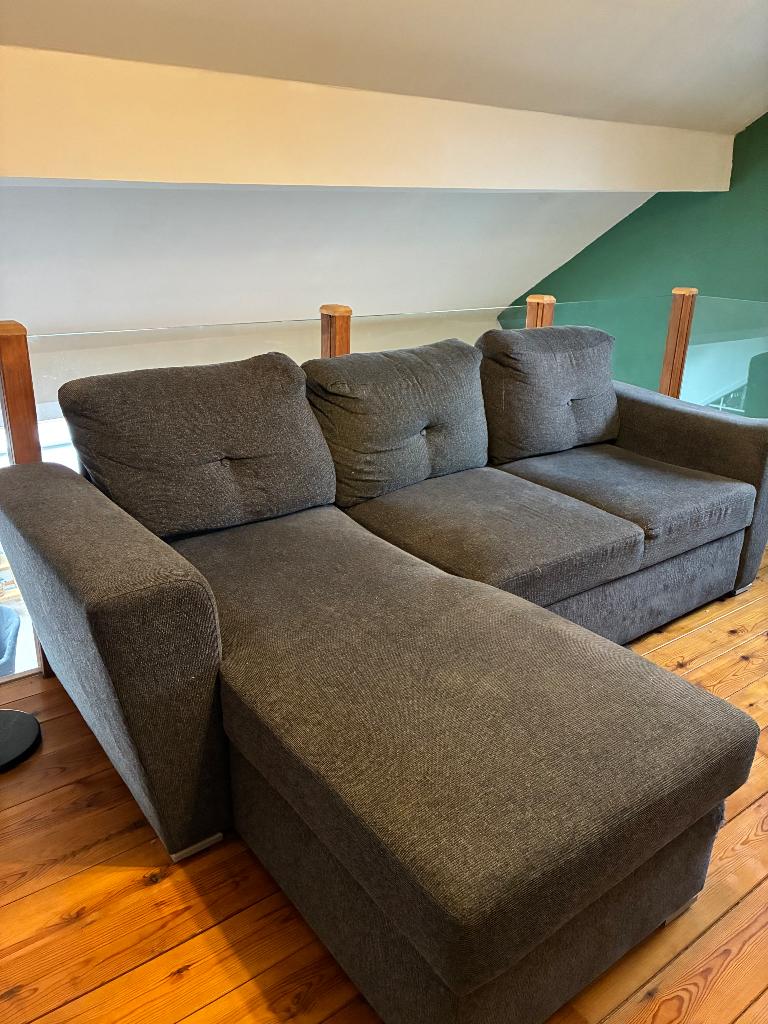 Canapé convertible Jysk, Enlèvement, Utilisé, Deux personnes, Gris