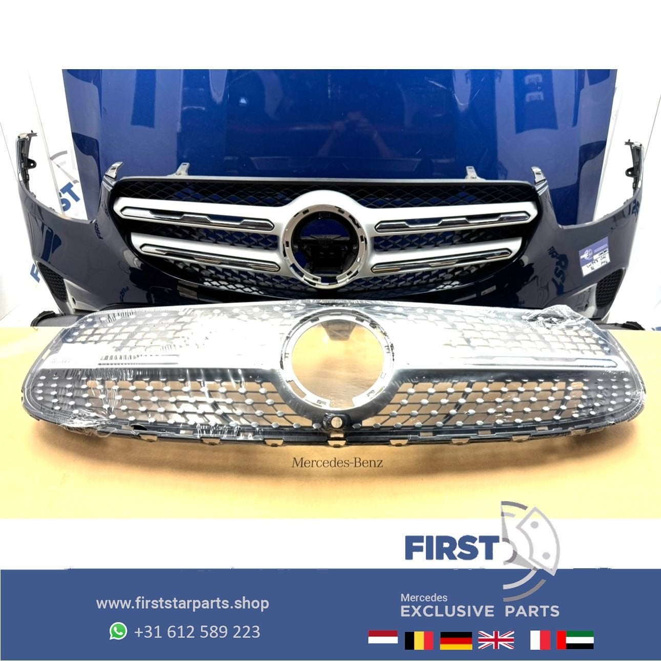 W253 GLC43 AMG DIAMOND GRIL Mercedes GLC FACELIFT A253880970, Gebruikt, -, Ophalen of Verzenden, -