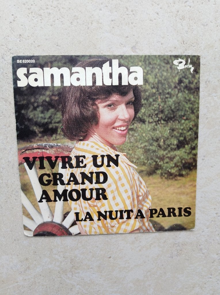 †SAMANTHA: "La nuit à Paris" (in het Frans!), Enlèvement ou Envoi, Pochette photo, 7 inch, Comme neuf