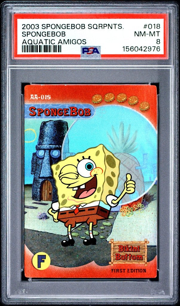 Spongebob Squarepants Aquatic Amigos 1st Edition UD PSA 8 RC, Hobby & Loisirs créatifs, Enlèvement ou Envoi, Comme neuf, Cartes en vrac