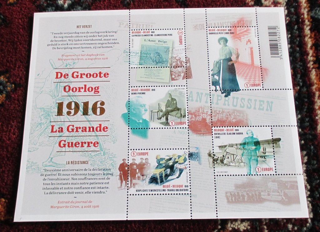1 blok de groote oorlog 1916, Postzegels en Munten, Frankeerzegel, Ophalen of Verzenden, Zonder stempel, Postfris
