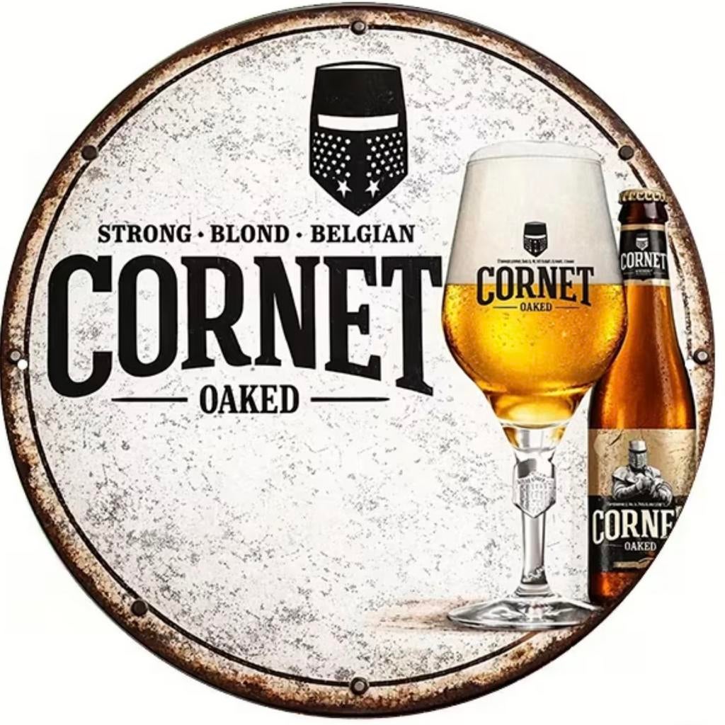 Panneau pub Cornet Oaked en métal - rétro vintage mancave, Enlèvement ou Envoi, Neuf, Panneau, Plaque ou Plaquette publicitaire