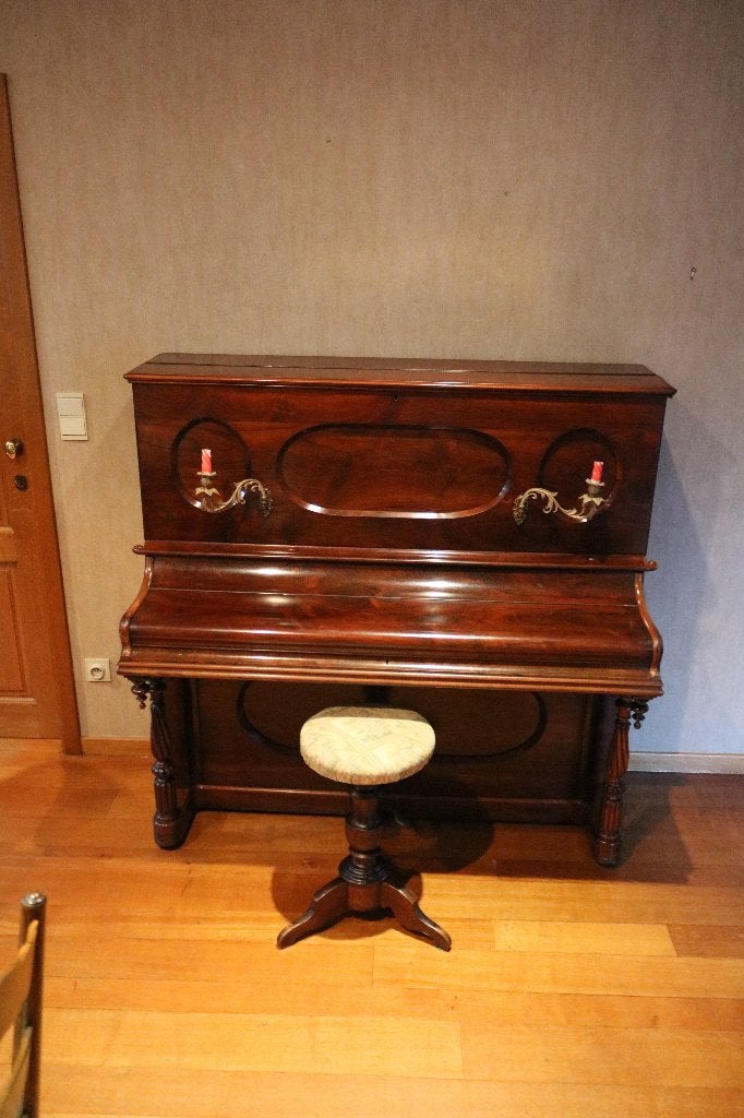 Oude Piano J. Gunther 19e eeuws, Musique & Instruments, Enlèvement, Utilisé, Brun, Piano