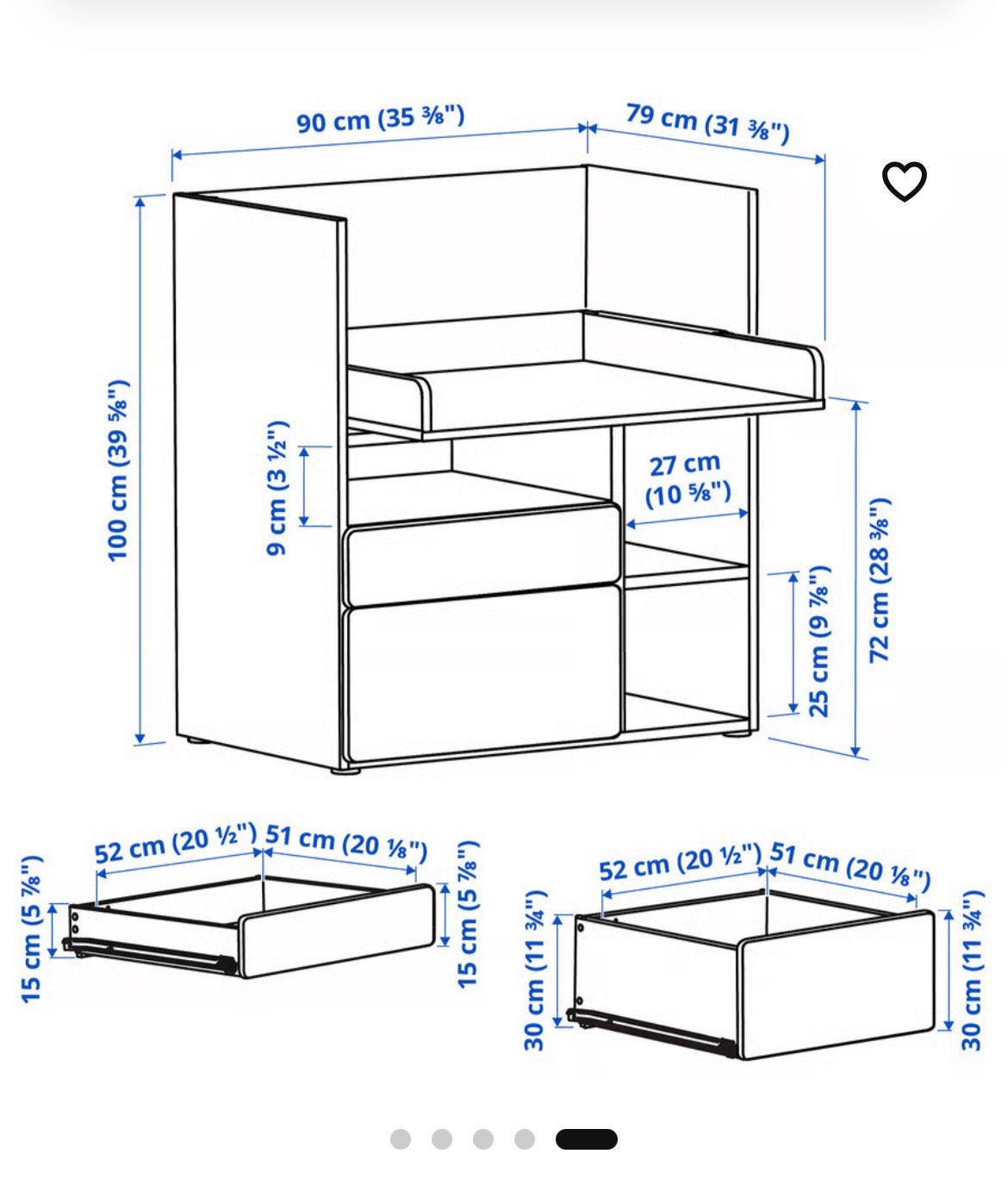 Bureau blanc enfant Ikea, Avec tiroirs, Enlèvement, Utilisé, IKEA