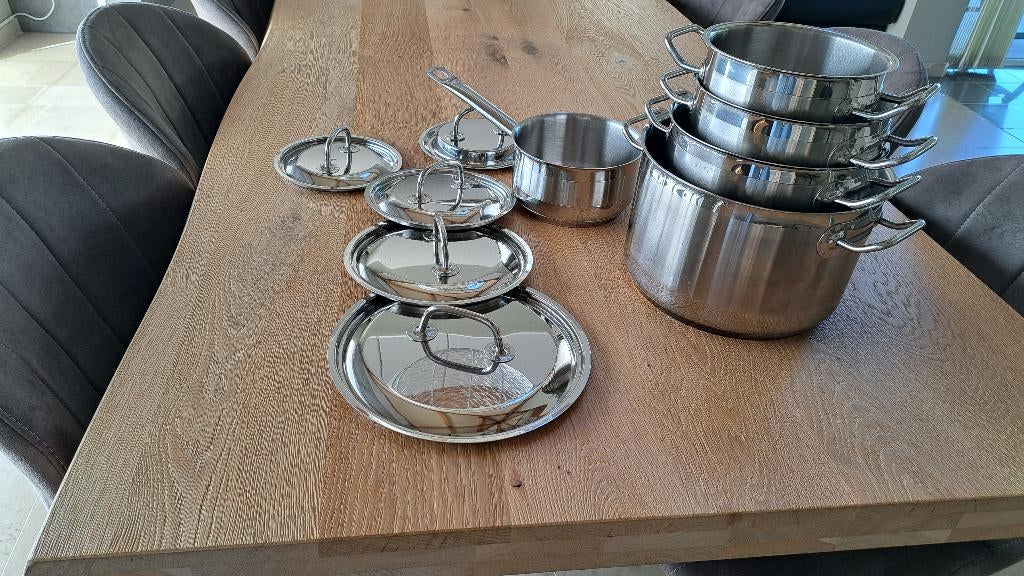 Set van 5 kookpotten, Ophalen, Inox, Gebruikt, Pannenset