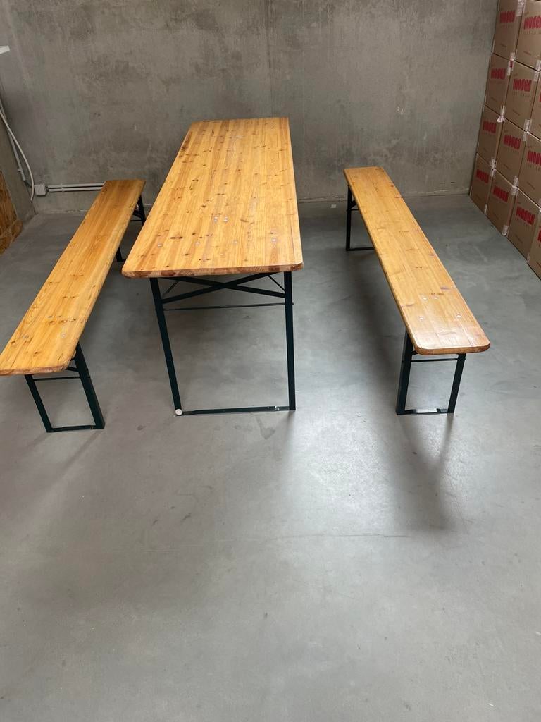 Picknicktafel met banken “Munich”, Tuin en Terras, Ophalen, Gebruikt, Inklapbaar, Rechthoekig