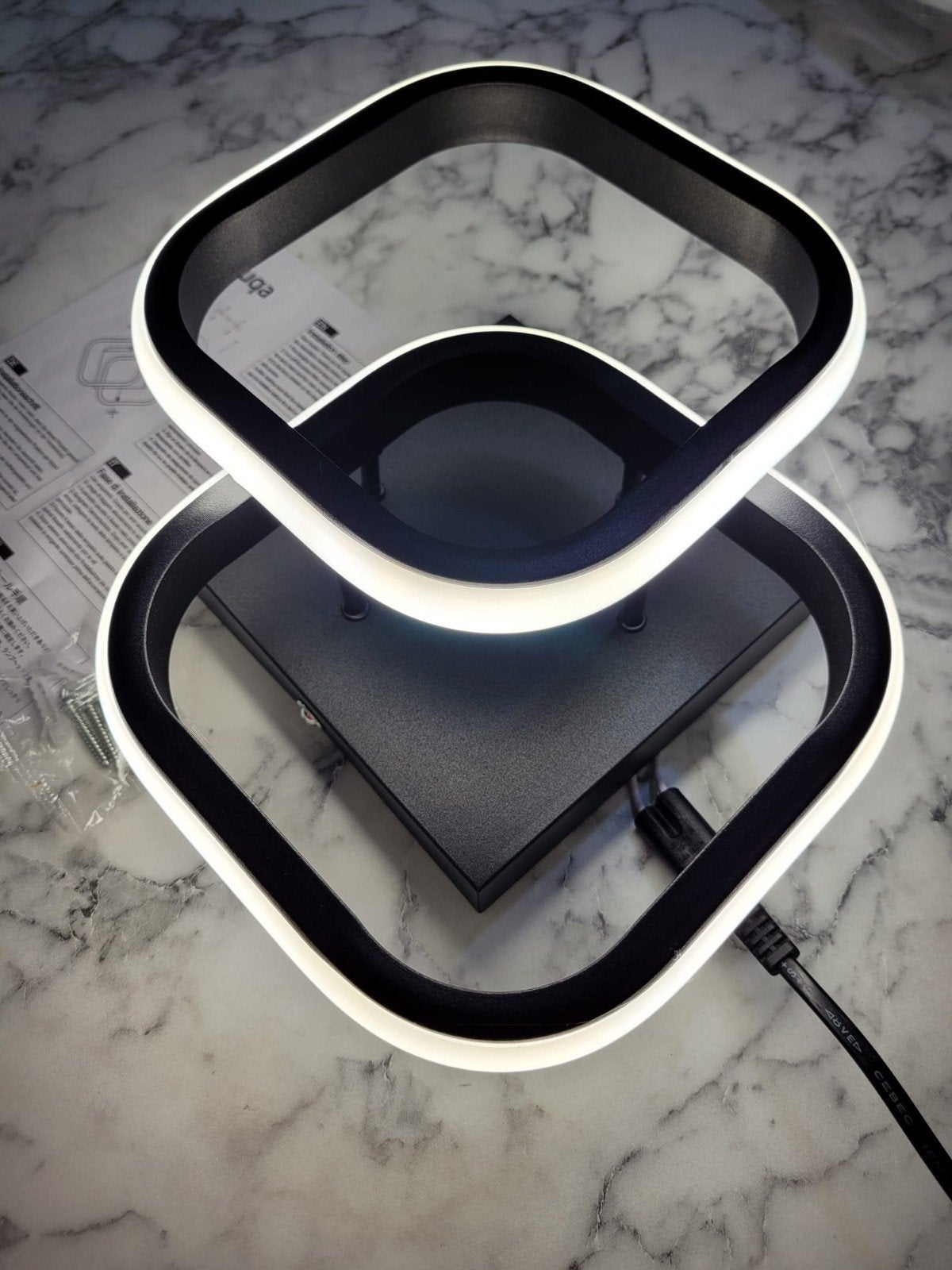 plafonnier LED.Lampe de Plafond à LED Noir,, Neuf, Enlèvement ou Envoi, Moderne, 35 cm