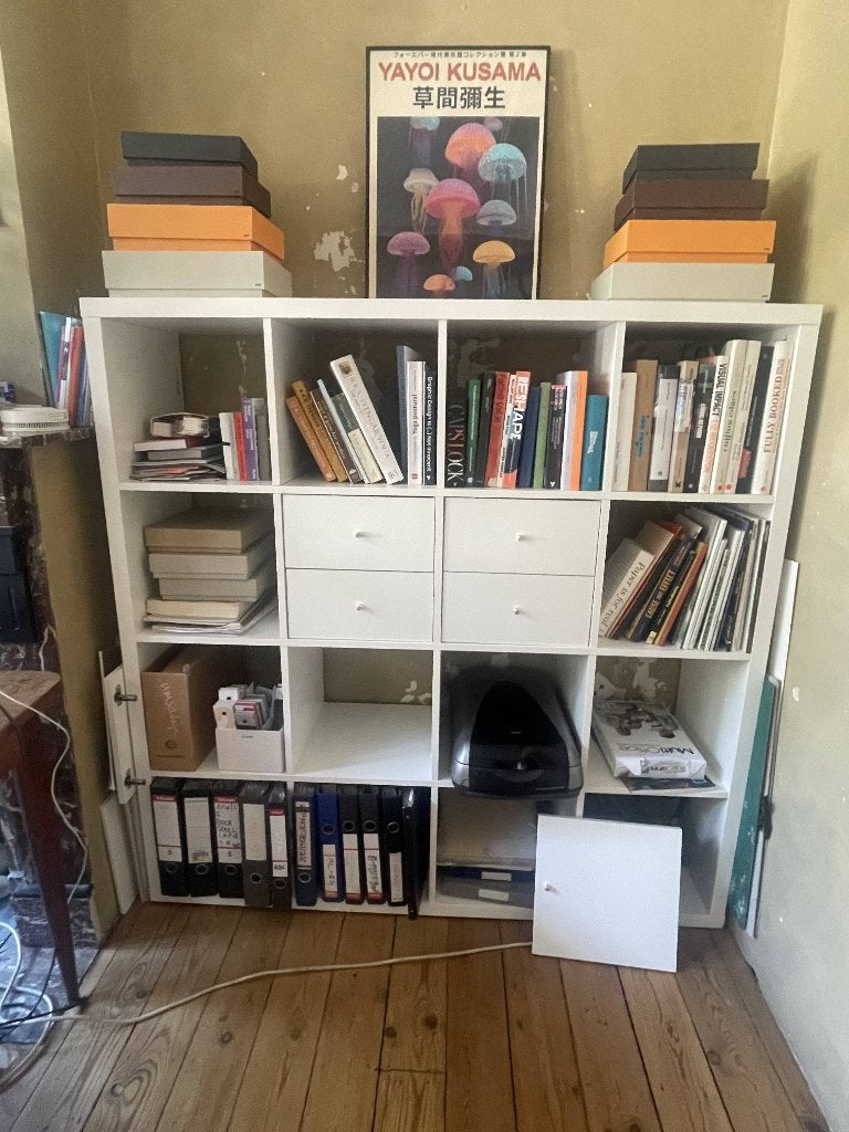 Ikea KALLAX Étagère avec 6 accessoires, blanc, 147x147 cm, Enlèvement