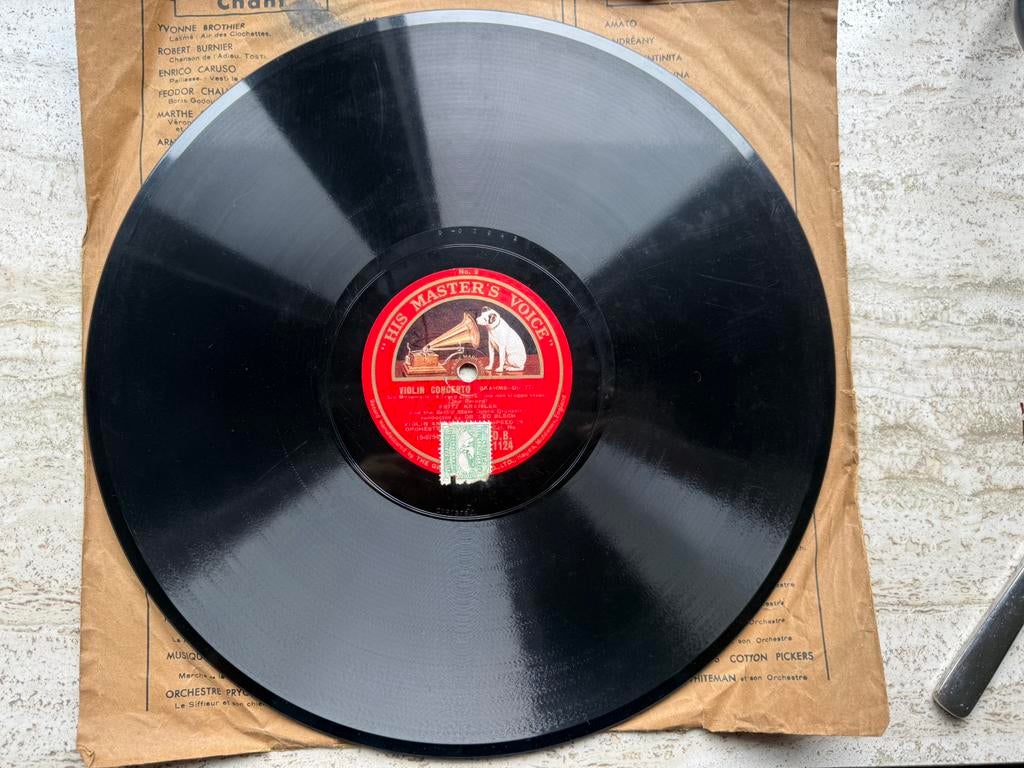 Oude grammofoon plaat 78 rpm HMV – Fritz Kreisler, Ophalen, Gebruikt