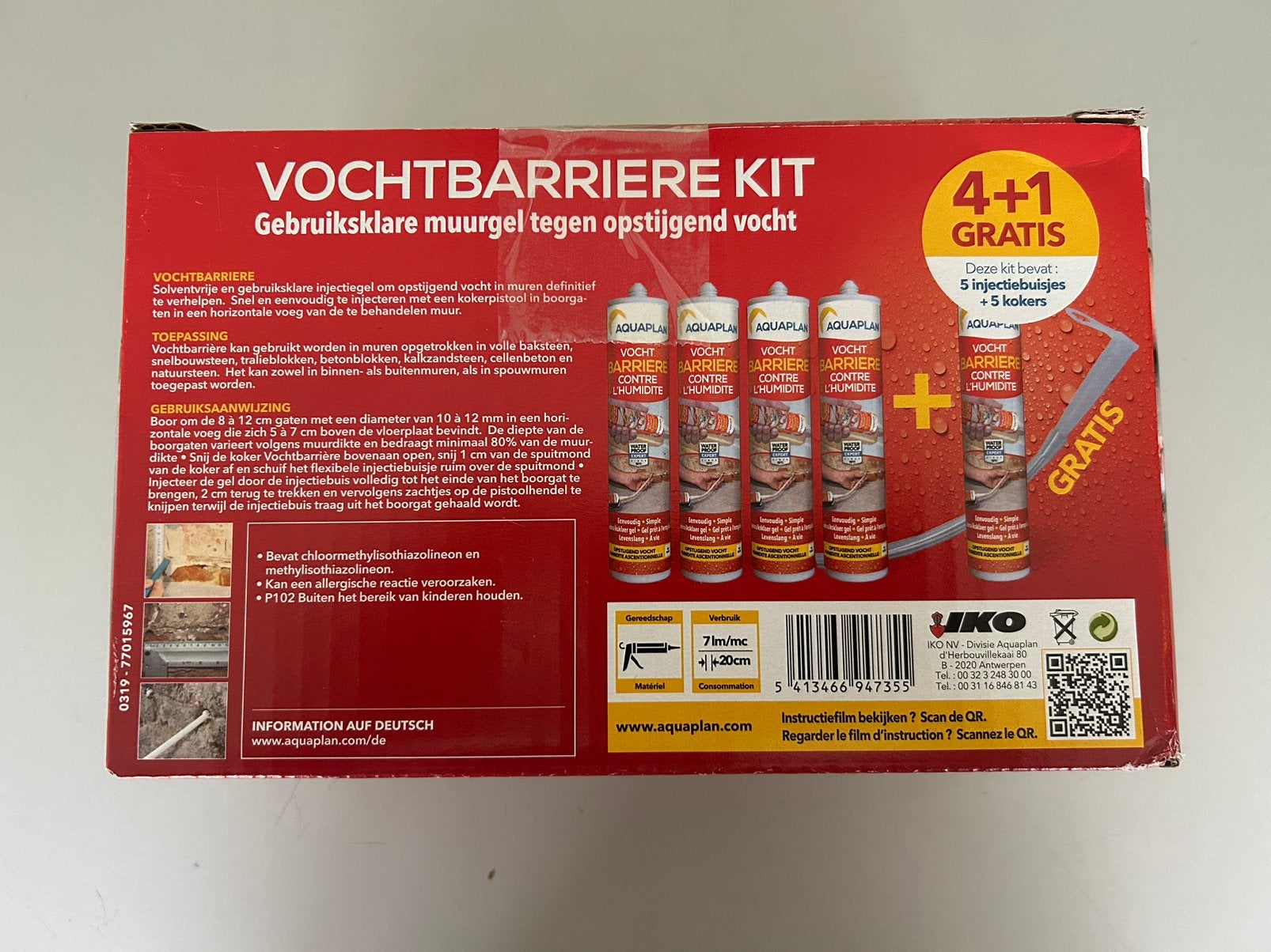 Aquaplan Vochtbarrière kit 4+1, Ophalen of Verzenden, Zo goed als nieuw