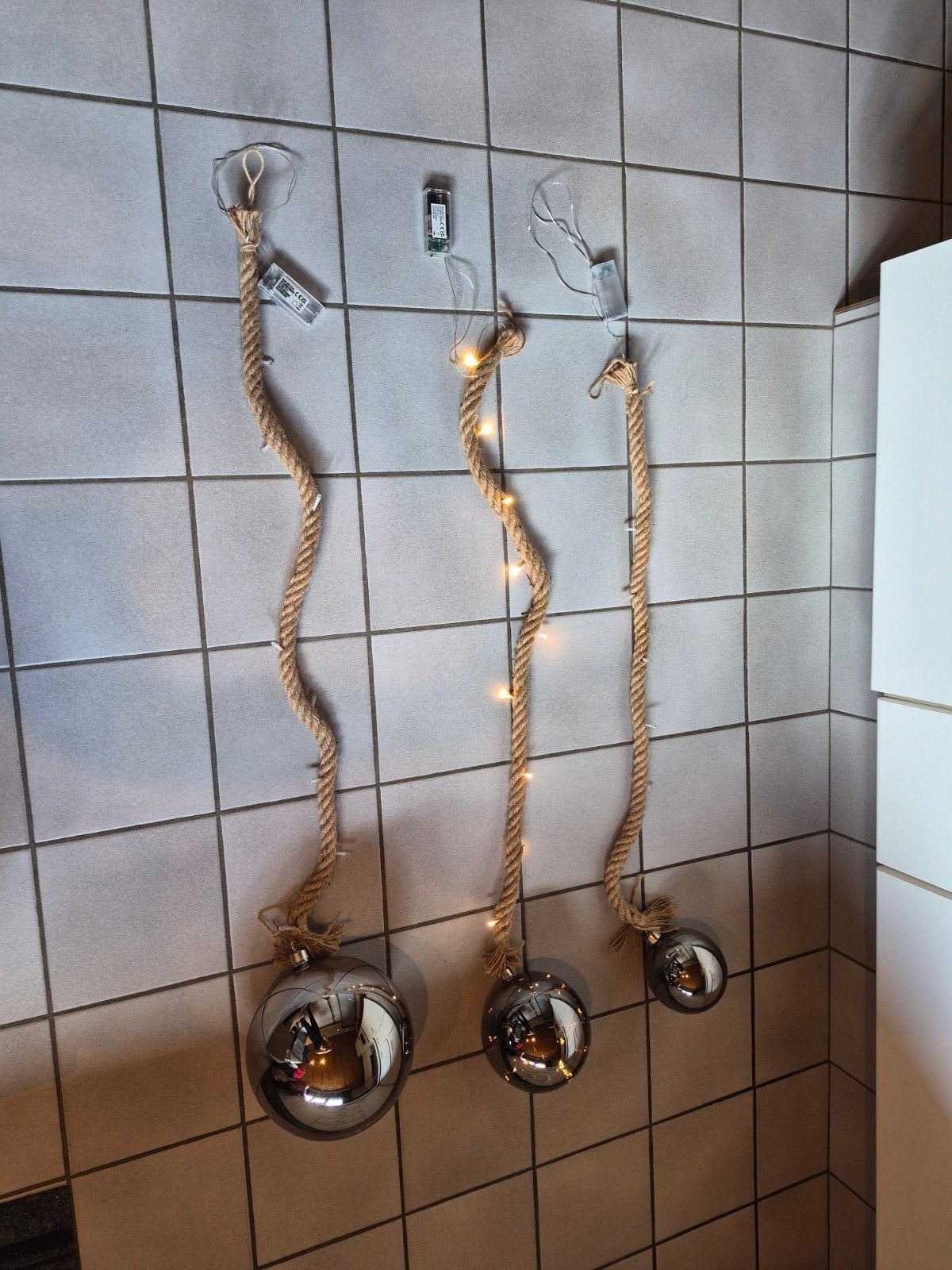 verlichte kerstbollen 3 stuks, Maison & Meubles, Enlèvement