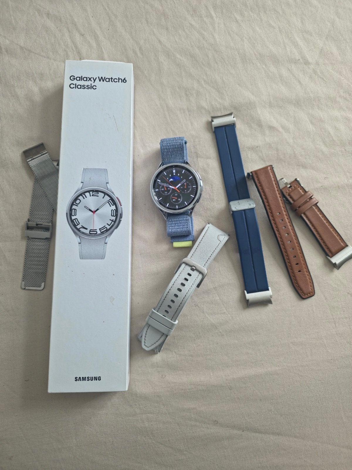 SAMSUNG GALAXY WATCH 6 CLASSIC 47 mm LTE + ACCESSOIRES, Ophalen, Waterdicht, Grijs, SAMSUNG GALAXY WATCH 6 CLASSIC 47MM LTE