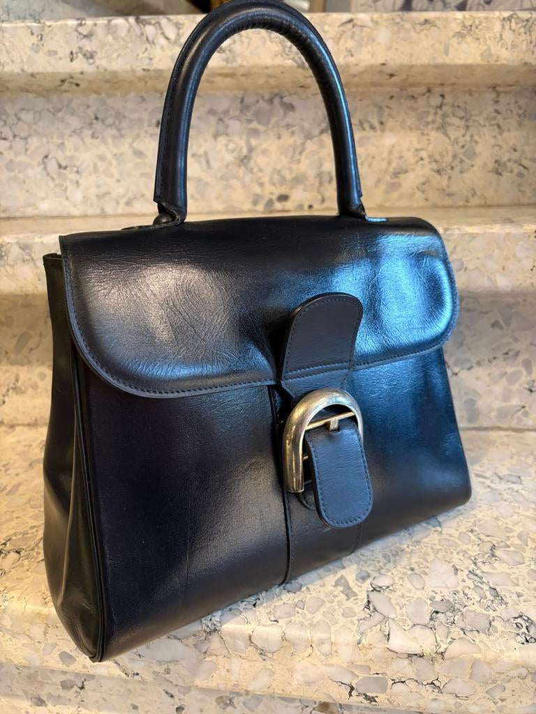 Delvaux vintage Brillant marineblauw boxcalf, Ophalen of Verzenden, Zo goed als nieuw, Handtas