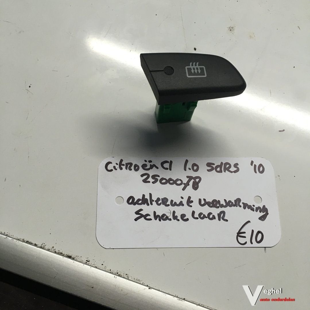 Citroen C1 1.0 5drs 2010 2500078  Achterruitverwarmingsschak, -, Utilisé, -, -