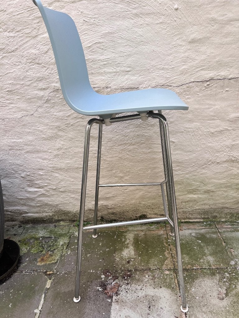Original Vitra HAL Stool High / Jasper Morisson - Lichtblauw, Ophalen, Met voetsteun, Kunststof, Gebruikt