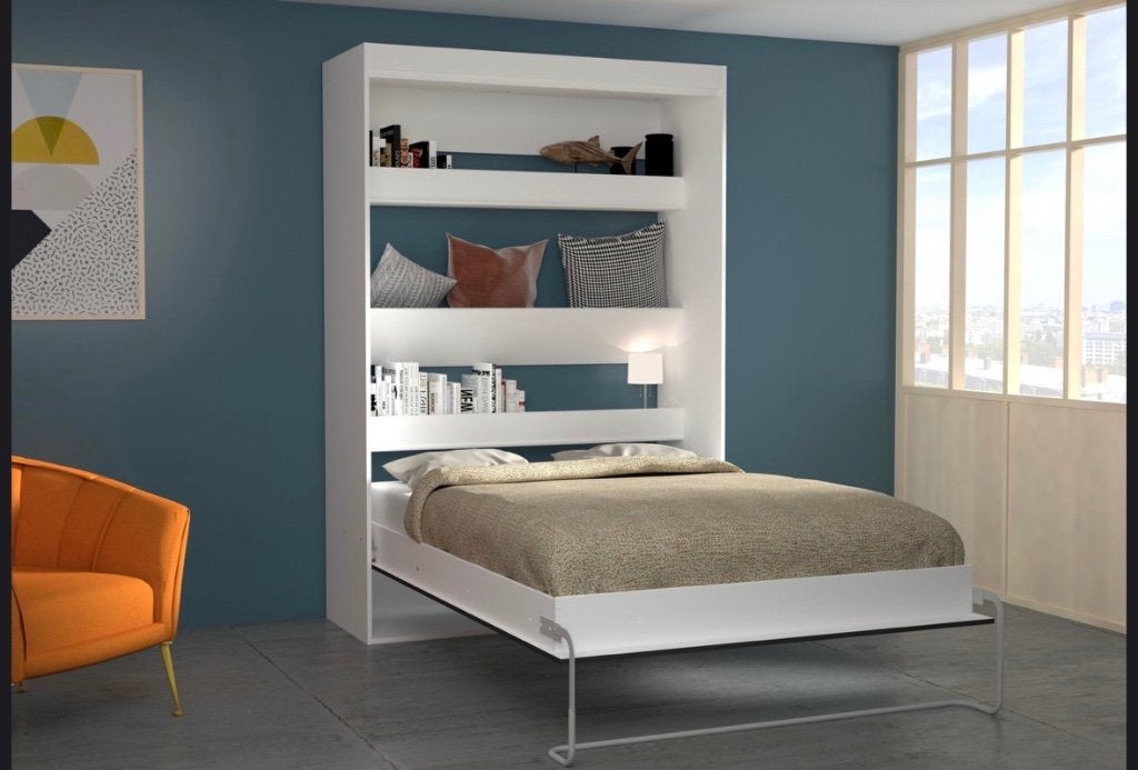 Kastbed, Huis en Inrichting, Slaapkamer | Bedden, Ophalen, Wit, 140 cm, 200 cm