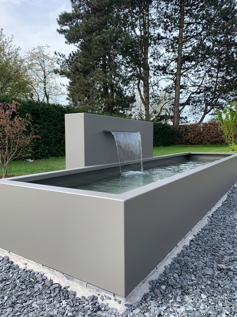 Water tafel fontein bloembakken, Ophalen, Zo goed als nieuw, Aluminium, Fontein