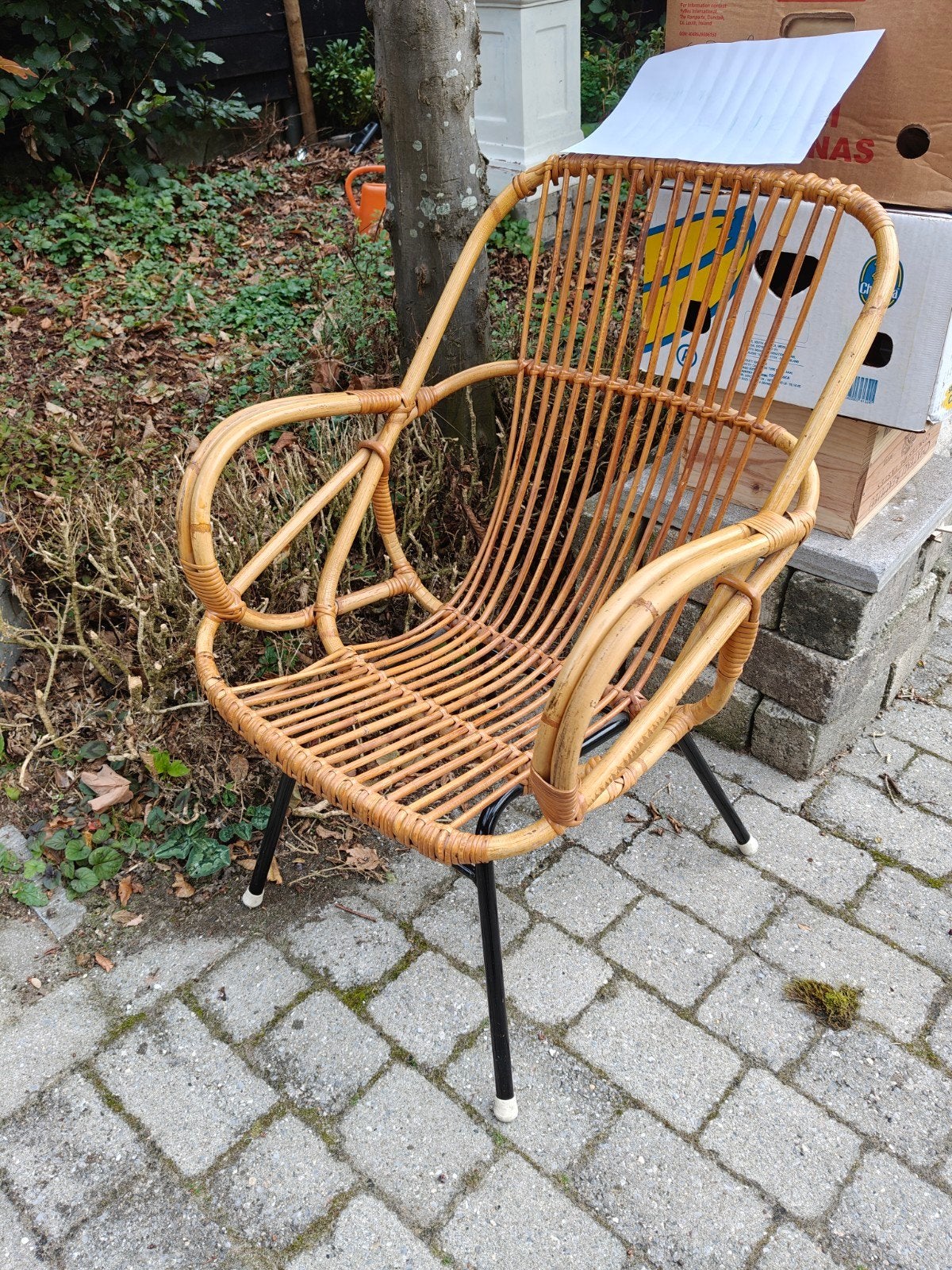 Rotan stoel oude retro vintage te Turnhout, Ophalen
