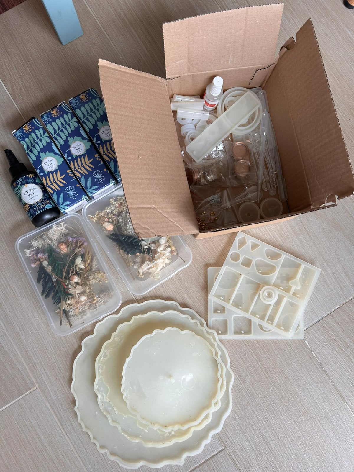 Epoxyhars resin art starterspakket, Hobby en Vrije tijd, Knutselen, Gebruikt, Knutselmateriaal, Goud, Ophalen