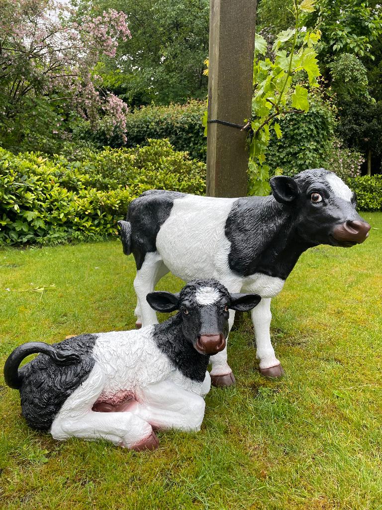 Kalf, koe, boerderij, tuin, boerderij, 105/75 cm, Ophalen, Nieuw, Kunststof, Dierenbeeld