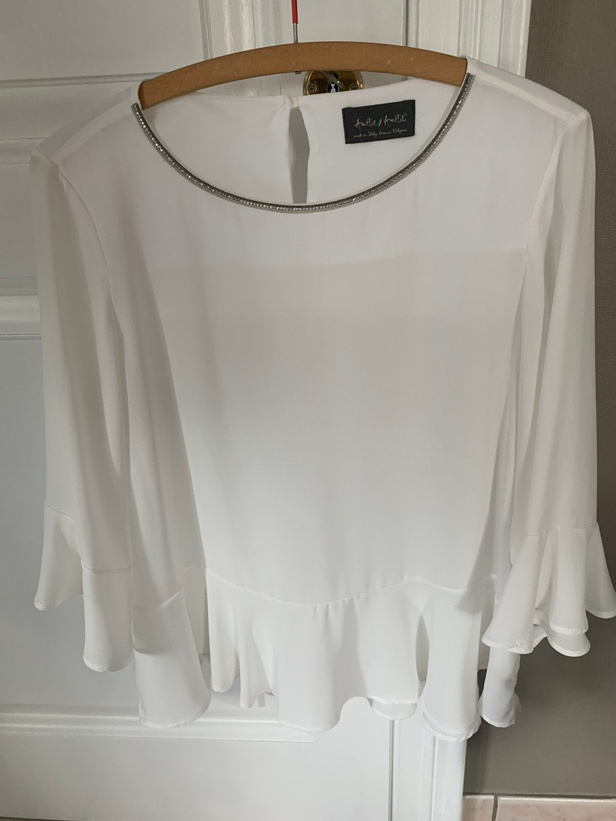 Wit los bloesje Amelie&amelie M speciale mouwen als nieuw, Kleding | Dames, Blouses en Tunieken, Ophalen of Verzenden, Zo goed als nieuw