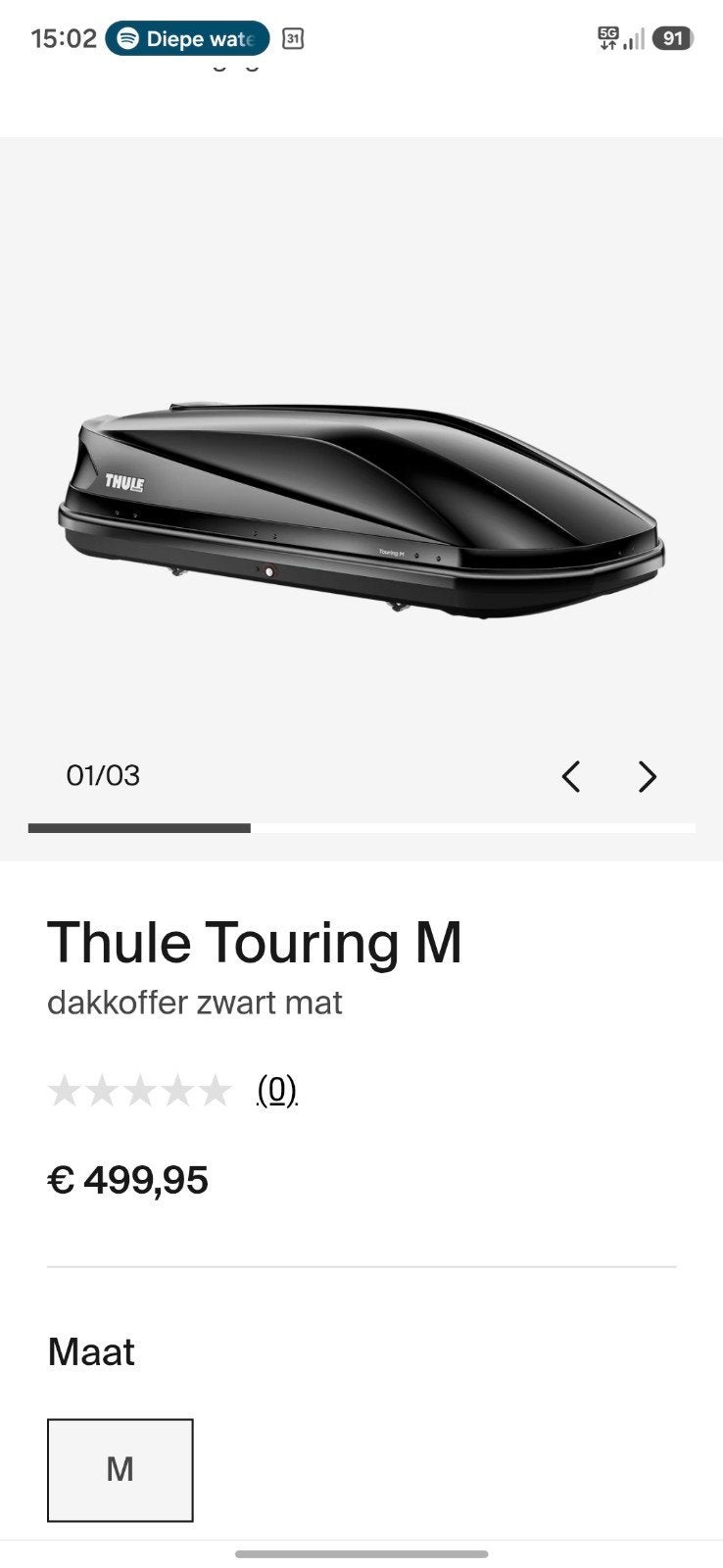 Thule dakkoffer + draagset, Ophalen, Zo goed als nieuw