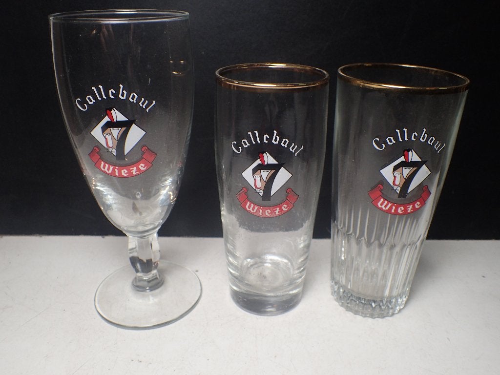 oude bierglazen Callebaut Wieze, Enlèvement ou Envoi, Utilisé, Verre ou Verres, Autres marques