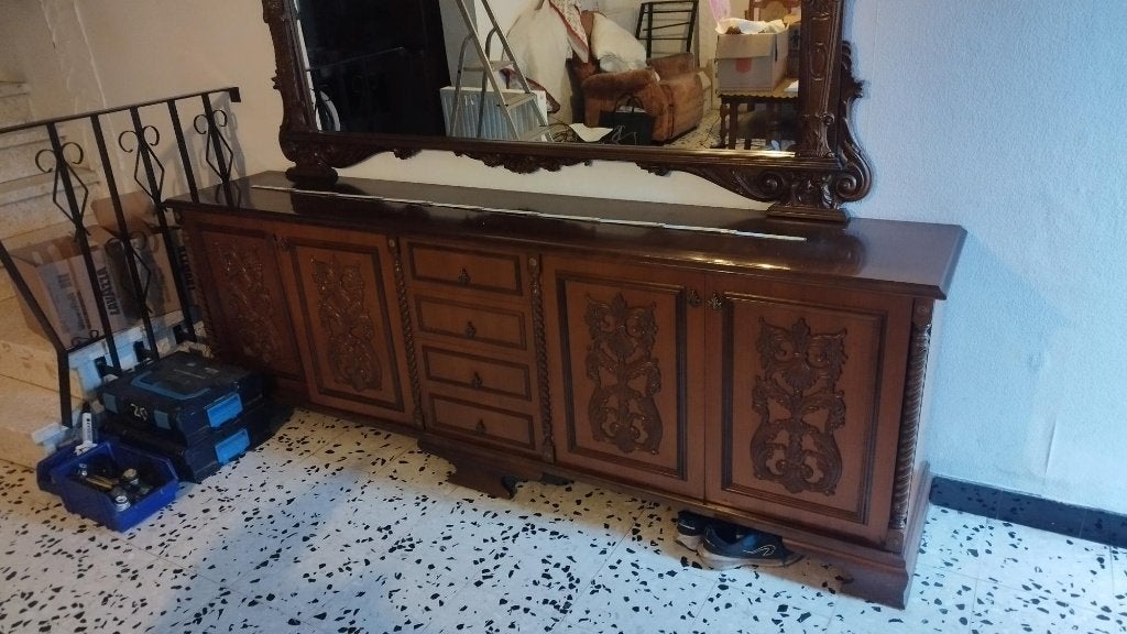 buffet mirroir, Ophalen, Gebruikt, 200 cm of meer, 125 cm of meer