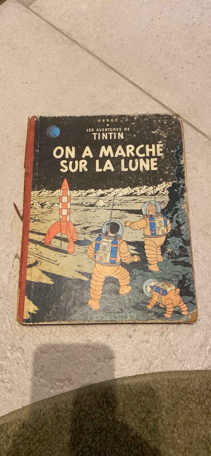 Tintin – On a marché sur la Lune – Hergé – Casterman 1954, Livres, Enlèvement ou Envoi, Utilisé