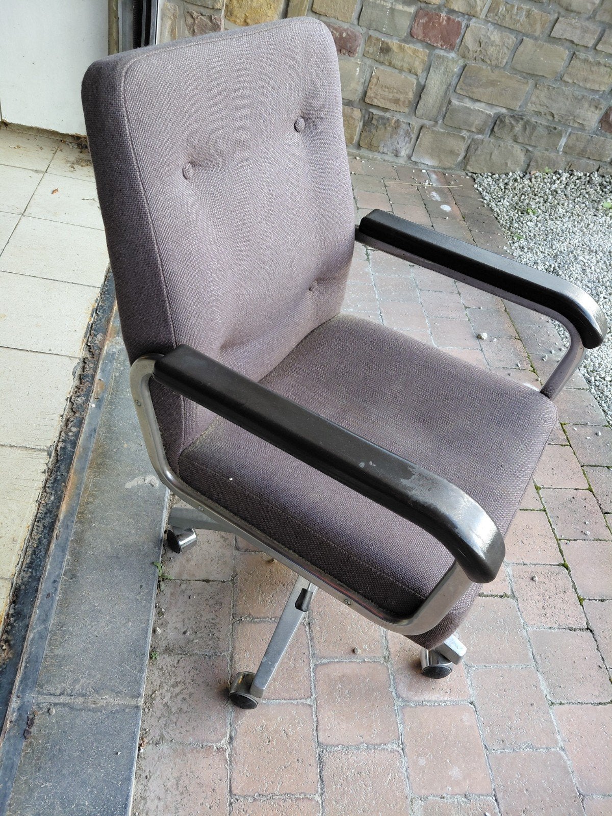 Chaise à roulette en tissu, Maison & Meubles, Enlèvement, Utilisé, Brun