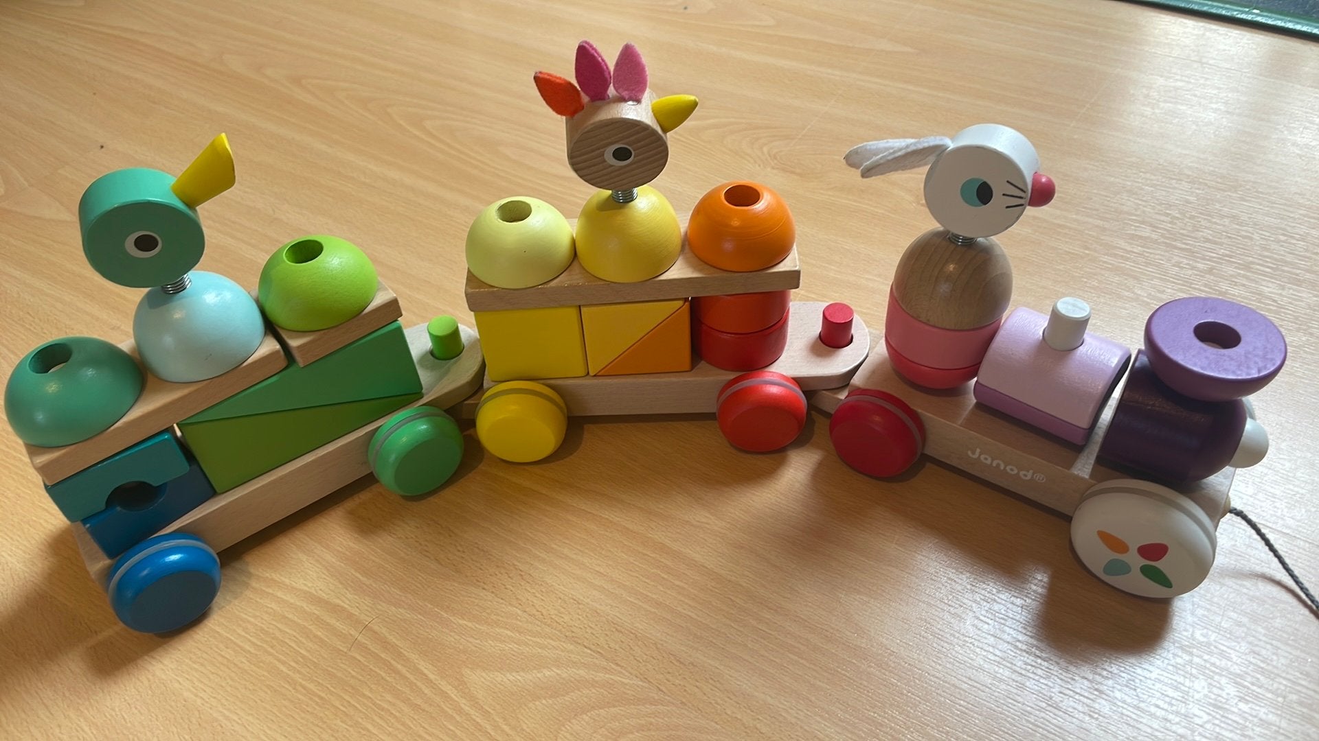Janod houten trein met diertjes, Kinderen en Baby's, Ophalen, Zo goed als nieuw